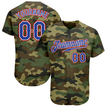 Load image into Gallery viewer, Custom Camo Royal-Red Authentic Salute To Service Baseball Jersey