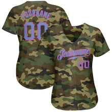 Load image into Gallery viewer, Custom Camo Light Blue-Pink Authentic Salute To Service Baseball Jersey