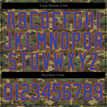 Load image into Gallery viewer, Custom Camo Royal-Orange Authentic Salute To Service Baseball Jersey