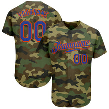 Load image into Gallery viewer, Custom Camo Royal-Orange Authentic Salute To Service Baseball Jersey