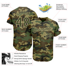Load image into Gallery viewer, Custom Camo Olive-Cream Authentic Salute To Service Baseball Jersey