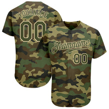 Load image into Gallery viewer, Custom Camo Olive-Cream Authentic Salute To Service Baseball Jersey