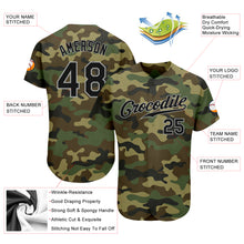 Load image into Gallery viewer, Custom Camo Black-Gray Authentic Salute To Service Baseball Jersey
