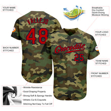 Load image into Gallery viewer, Custom Camo Red-Navy Authentic Salute To Service Baseball Jersey