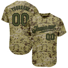 Load image into Gallery viewer, Custom Camo Olive-Black Authentic Salute To Service Baseball Jersey