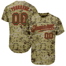 Load image into Gallery viewer, Custom Camo Olive-Red Authentic Salute To Service Baseball Jersey