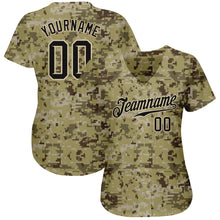Load image into Gallery viewer, Custom Camo Black-Cream Authentic Salute To Service Baseball Jersey