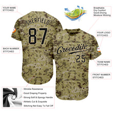 Load image into Gallery viewer, Custom Camo Black-Cream Authentic Salute To Service Baseball Jersey