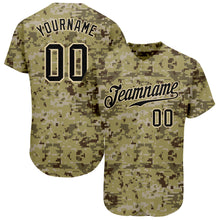 Load image into Gallery viewer, Custom Camo Black-Cream Authentic Salute To Service Baseball Jersey