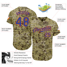 Load image into Gallery viewer, Custom Camo Royal-Orange Authentic Salute To Service Baseball Jersey