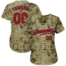 Load image into Gallery viewer, Custom Camo Red-Navy Authentic Salute To Service Baseball Jersey