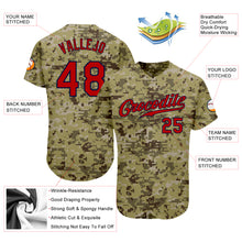 Load image into Gallery viewer, Custom Camo Red-Navy Authentic Salute To Service Baseball Jersey