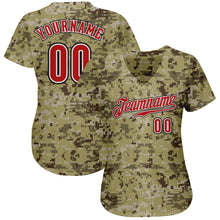 Load image into Gallery viewer, Custom Camo Red-Black Authentic Salute To Service Baseball Jersey