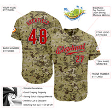 Load image into Gallery viewer, Custom Camo Red-Black Authentic Salute To Service Baseball Jersey