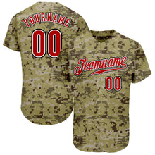 Load image into Gallery viewer, Custom Camo Red-Black Authentic Salute To Service Baseball Jersey