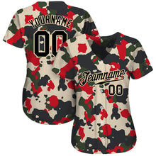 Load image into Gallery viewer, Custom Camo Black-Cream Authentic Salute To Service Baseball Jersey