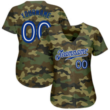 Load image into Gallery viewer, Custom Camo Royal-White Authentic Salute To Service Baseball Jersey
