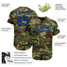 Load image into Gallery viewer, Custom Camo Royal-Red Authentic Salute To Service Baseball Jersey