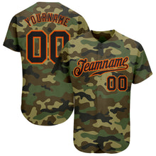 Load image into Gallery viewer, Custom Camo Black-Orange Authentic Salute To Service Baseball Jersey