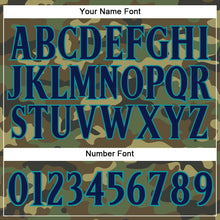 Load image into Gallery viewer, Custom Camo Navy-Teal Authentic Salute To Service Baseball Jersey