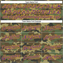Load image into Gallery viewer, Custom Camo Purple-Gold Authentic Salute To Service Baseball Jersey