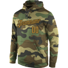 Load image into Gallery viewer, Custom Stitched Camo Old Gold-Black Sports Pullover Sweatshirt Salute To Service Hoodie