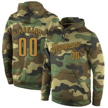Load image into Gallery viewer, Custom Stitched Camo Old Gold-Black Sports Pullover Sweatshirt Salute To Service Hoodie