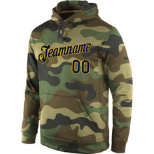 Load image into Gallery viewer, Custom Stitched Camo Navy-Gold Sports Pullover Sweatshirt Salute To Service Hoodie