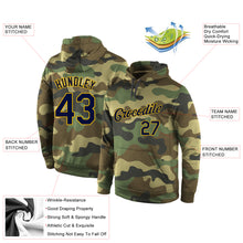 Load image into Gallery viewer, Custom Stitched Camo Navy-Gold Sports Pullover Sweatshirt Salute To Service Hoodie