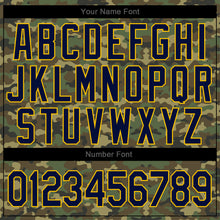 Load image into Gallery viewer, Custom Stitched Camo Navy-Gold Sports Pullover Sweatshirt Salute To Service Hoodie