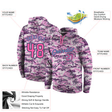 Load image into Gallery viewer, Custom Stitched Camo Pink-Light Blue Sports Pullover Sweatshirt Salute To Service Hoodie