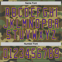 Load image into Gallery viewer, Custom Camo Purple-Gold Salute To Service Hockey Jersey