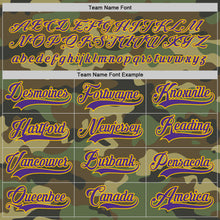 Load image into Gallery viewer, Custom Camo Purple-Gold Salute To Service Hockey Jersey