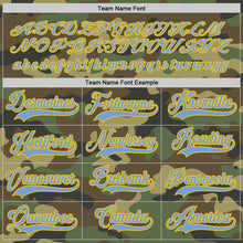 Load image into Gallery viewer, Custom Camo Light Blue-Gold Salute To Service Hockey Jersey