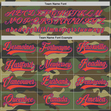 Load image into Gallery viewer, Custom Camo Purple-Orange Salute To Service Hockey Jersey