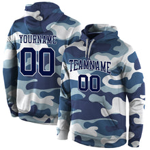 Load image into Gallery viewer, Custom Stitched Camo Navy-White Sports Pullover Sweatshirt Salute To Service Hoodie