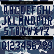 Load image into Gallery viewer, Custom Camo Navy-Gray Authentic Salute To Service Baseball Jersey