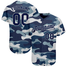 Load image into Gallery viewer, Custom Camo Navy-Gray Authentic Salute To Service Baseball Jersey