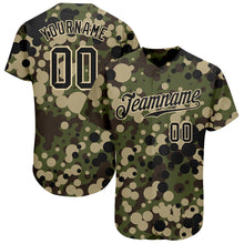 Load image into Gallery viewer, Custom Camo Black-Cream Authentic Salute To Service Baseball Jersey