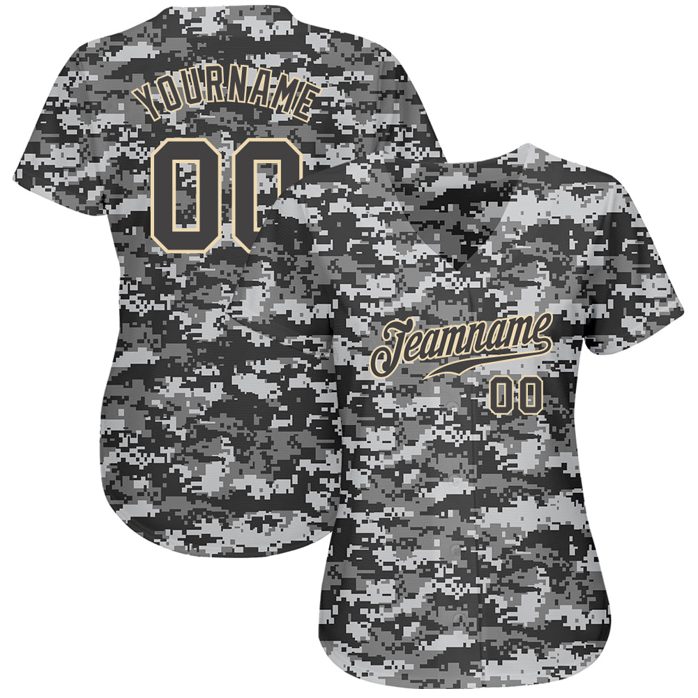 Custom Camo Dark Gray-Cream Authentic Salute To Service Baseball Jersey  Fast Shipping – FiitgCustom