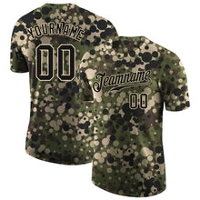 Load image into Gallery viewer, Custom Camo Black-Cream Performance Salute To Service T-Shirt