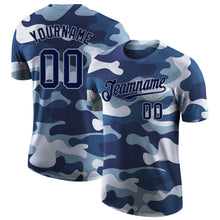 Load image into Gallery viewer, Custom Camo Navy-Gray Performance Salute To Service T-Shirt
