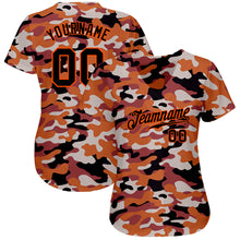 Load image into Gallery viewer, Custom Camo Black-Orange Authentic Salute To Service Baseball Jersey