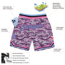Load image into Gallery viewer, Custom Camo Light Blue-Pink Authentic Salute To Service Basketball Shorts