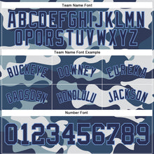 Load image into Gallery viewer, Custom Camo Navy-Light Blue Authentic Salute To Service Basketball Shorts