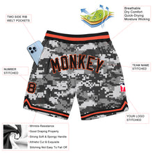 Load image into Gallery viewer, Custom Camo Black-Orange Authentic Salute To Service Basketball Shorts