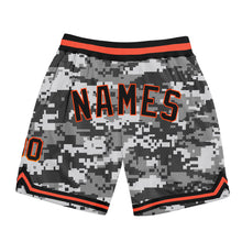 Load image into Gallery viewer, Custom Camo Black-Orange Authentic Salute To Service Basketball Shorts