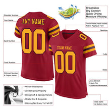 Load image into Gallery viewer, Custom Cardinal Gold-Black Mesh Authentic Football Jersey