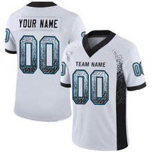 Load image into Gallery viewer, Custom White Black-Panther Blue Drift Fashion Football Jersey