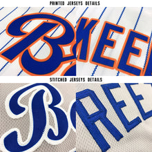 Load image into Gallery viewer, Custom White Royal Pinstripe Royal-Red Baseball Jersey